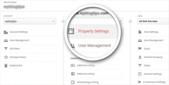 GA Property Settings