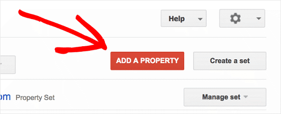 Search Console Add a Property Button