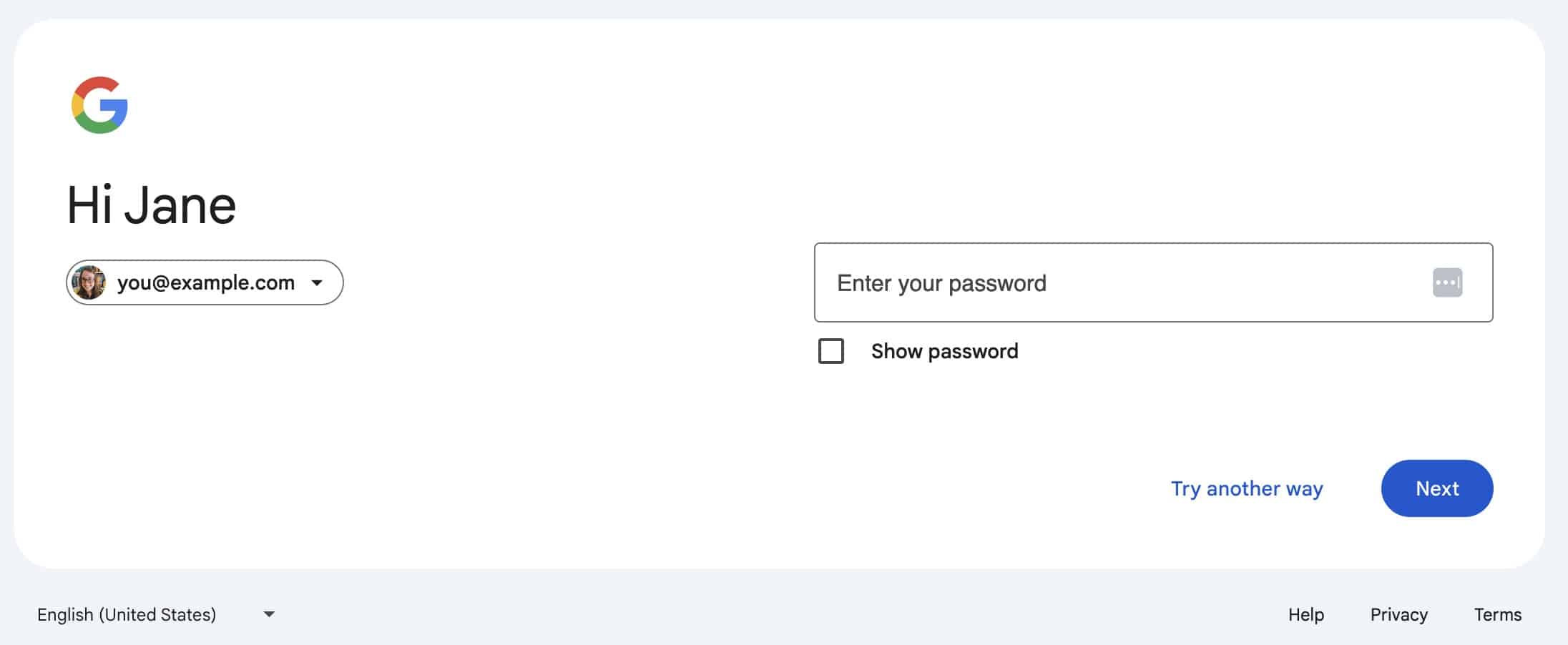 New Google Login Password Screen 2024