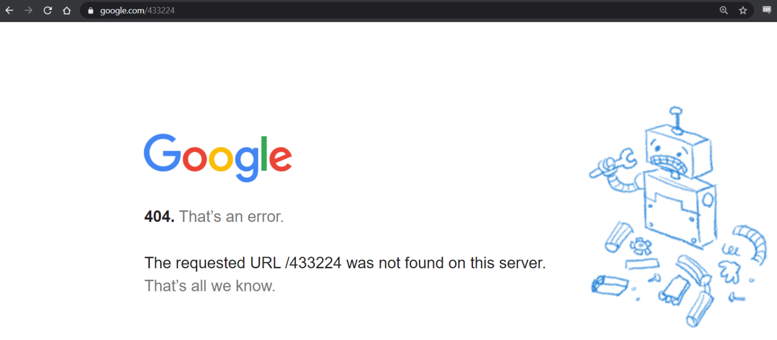 google report a broken link