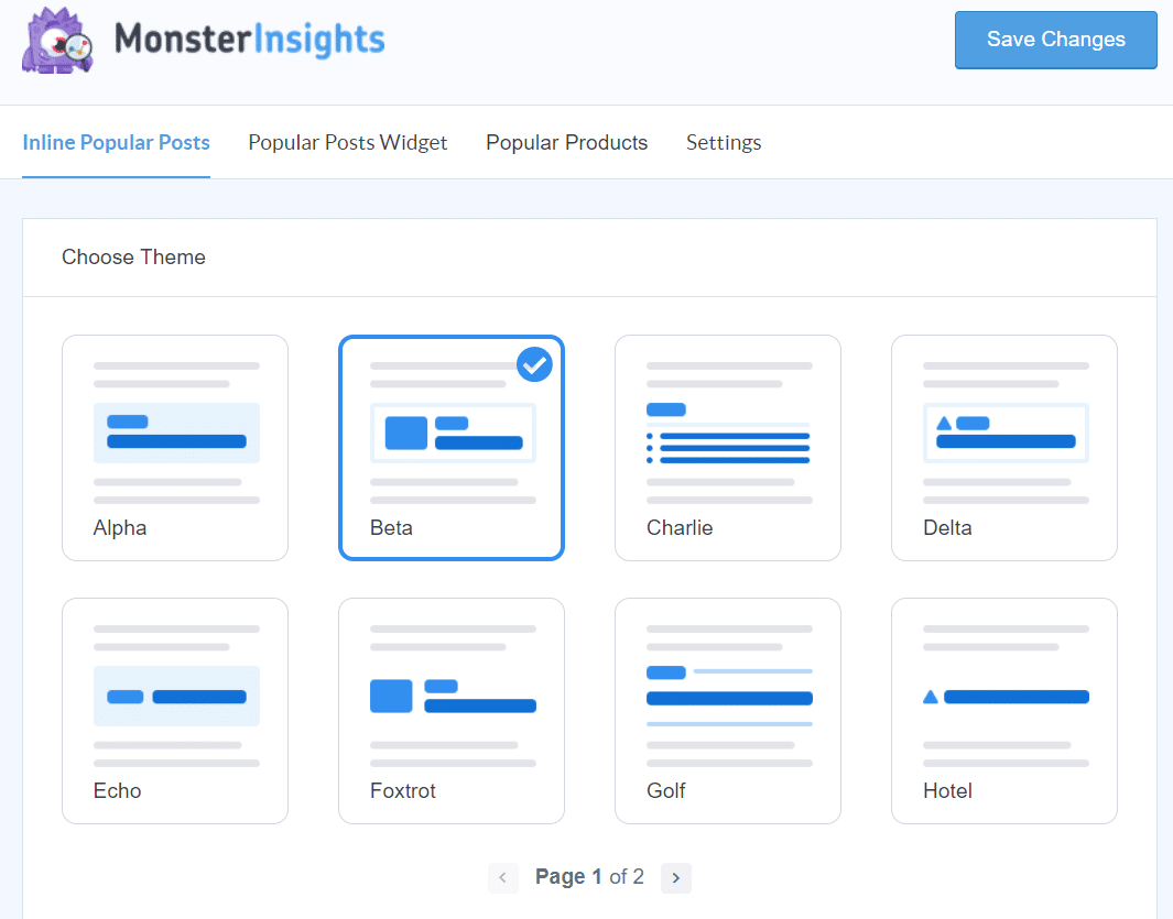 monsterInsights WordPress integration