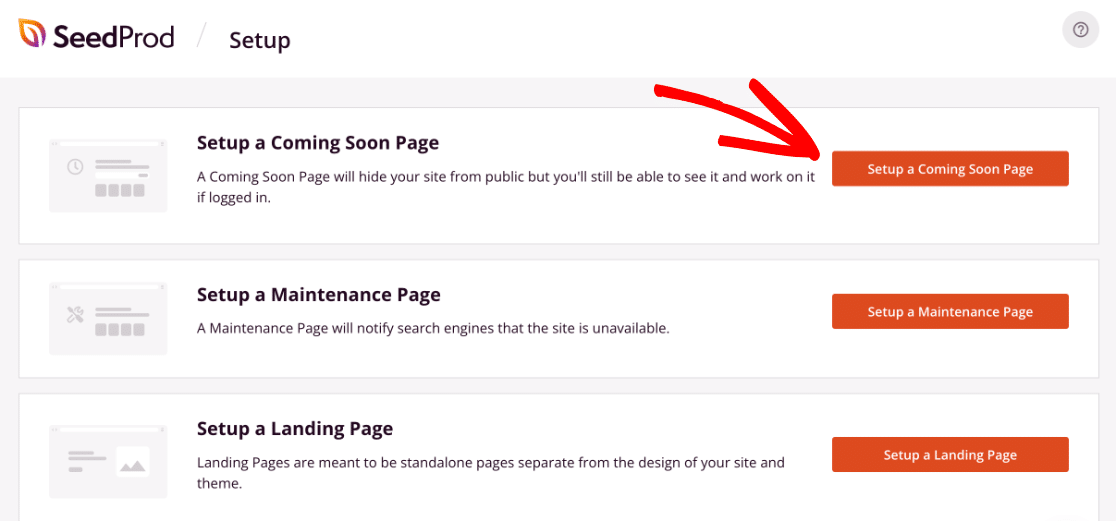 Set up coming soon page on SeedProd