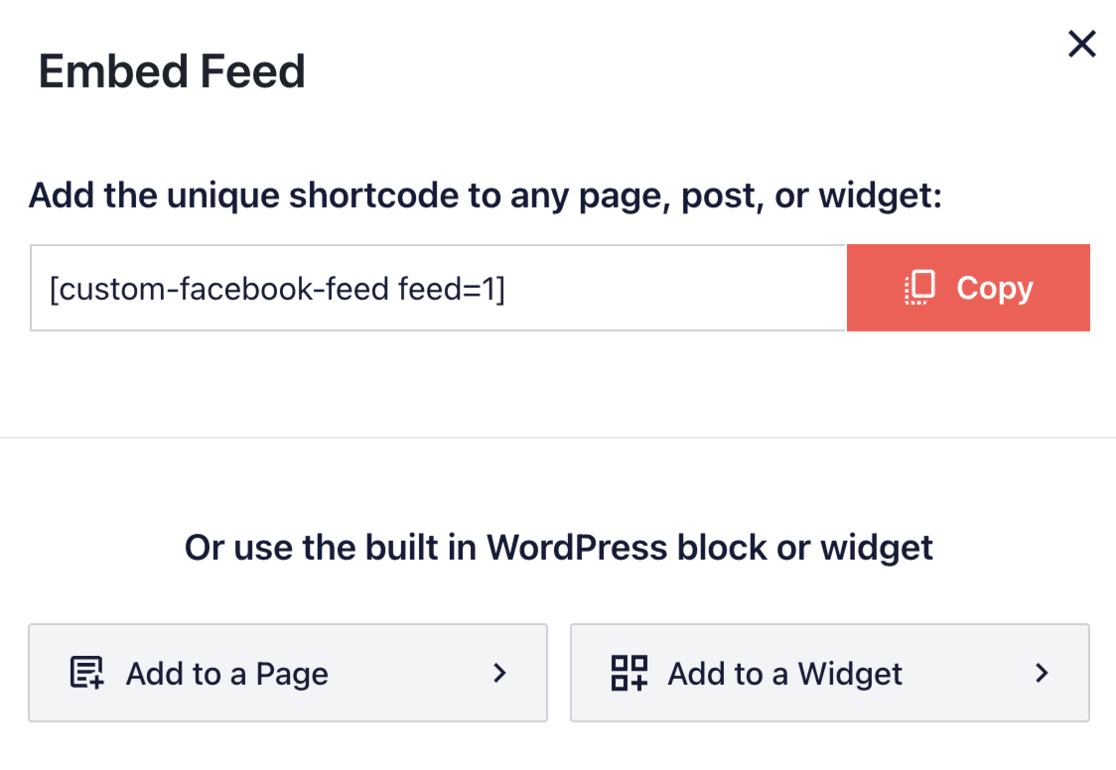 Embed WordPress Facebook feed