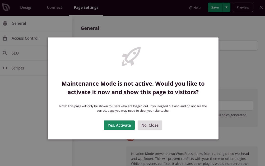 Définir le mode de maintenance WordPress en direct dans SeedProd