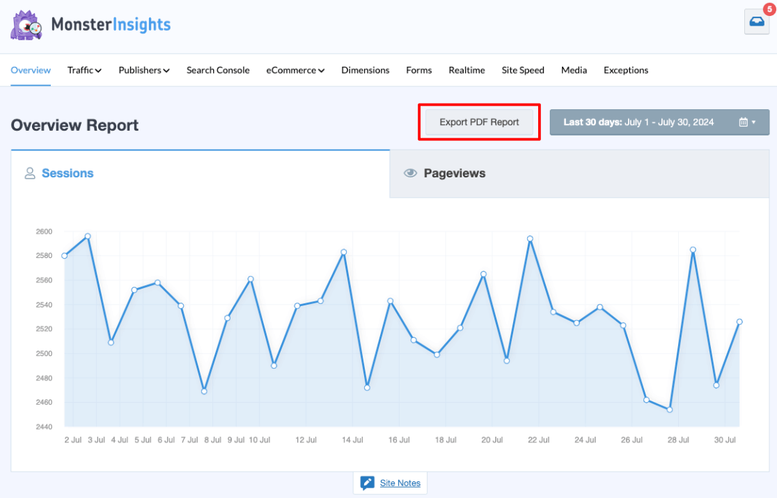 Export MI PDF report