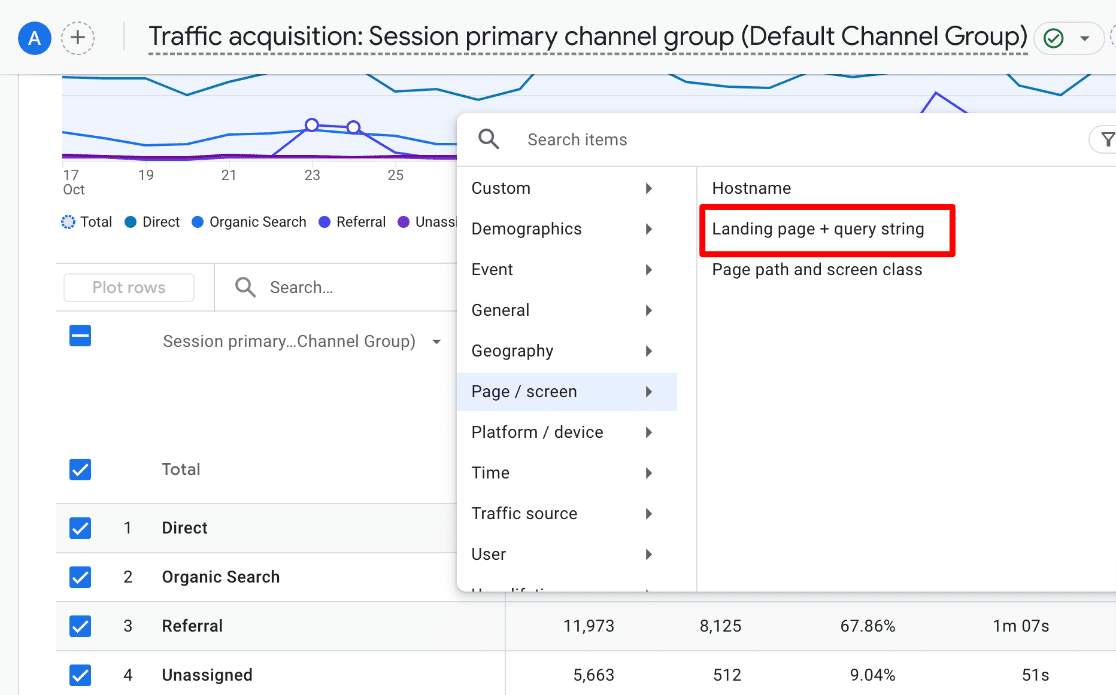 Traffic acquisition report - add landing pages dimension