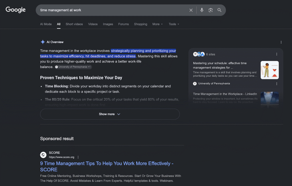 ai overview for focus keyword
